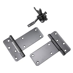 Gate Kit Rectangular Hinge and Latch Blackimage