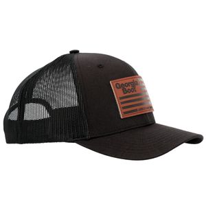 GB9386 Snapback Leather Patch Trucker Hatimage