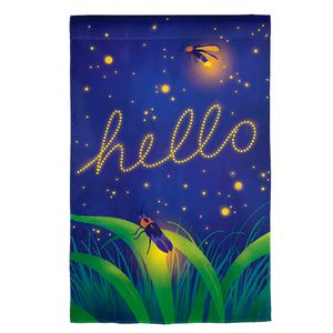 Evergreen Lightning Bug Hello Garden Flagimage