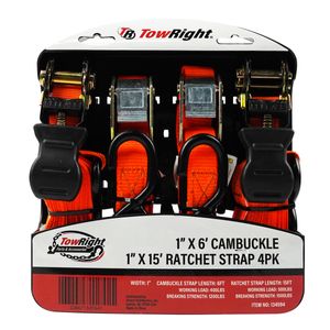 TowRight Cambuckle and Ratchet Strap 4-Packimage