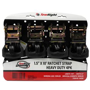 TowRight TD043 1.5 in. x 10 ft. Heavy Duty Ratchet Strapimage