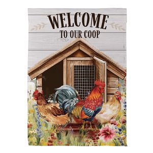 Welcome To Our Coop Garden Flagimage