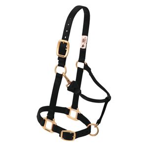 Weaver&trade; Adj. Chin and Throat Snap Halter 3/4 In. Weaning/Pony BLKimage