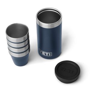 Double-Wall Insulated Navy Yeti Shot Glasses with Caseimage