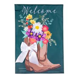 Evergreen Boots and Bow Garden Flagimage
