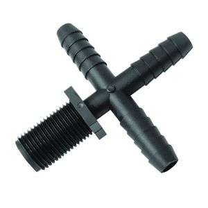 Green Leaf 3/8 in. Barb x 11/16 in. Male Union Polypropylene Cross Fittingimage