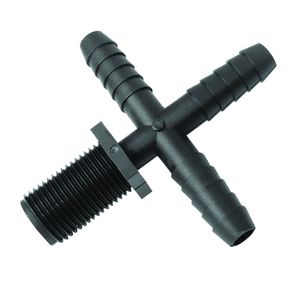 Green Leaf 1/2 in. Barb x 11/16 in. Male Union Polypropylene Cross Fittingimage
