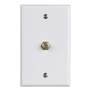 Zenith White Coaxial Cable Wall Jackimage