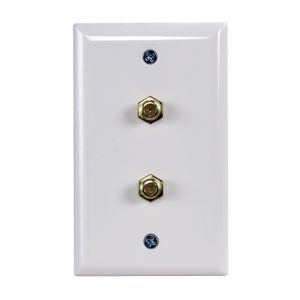 Zenith Dual Coaxial Cable Wall Jack, Whiteimage
