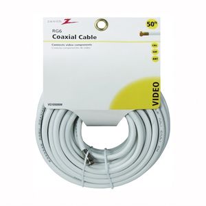 Zenith 50 ft. RG6 Coaxial Cable with F Connectors, Whiteimage