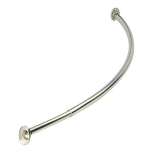 Simple Spaces 52 to 72 in. Brushed Nickel Curved Shower Curtain Rodimage