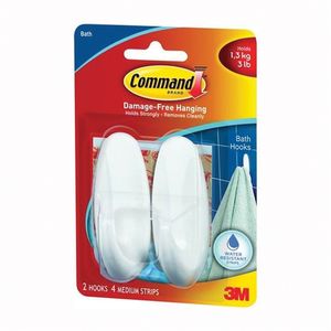 Command Medium White Designer Adhesive Hooksimage