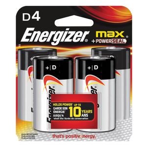 Energizer D Alkaline Batteries, 4-Packimage