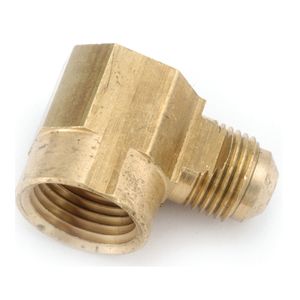 Anderson Metals 1/2 in. Flare x 3/8 in. FPT Brass Reducing Tube Elbowimage
