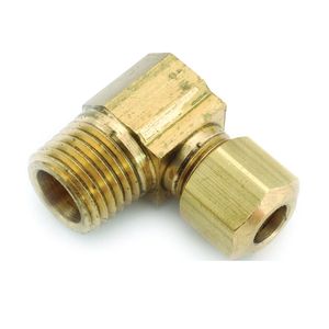Anderson Metal 1/2 in. x 3/8 in. Compression x Male Iron Pipe Brass Pipe Elbowimage