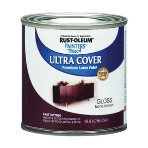 Rust-Oleum 1/2 pt. Painters Touch Ultra Cover Kona Brown Gloss Latex Paintimage