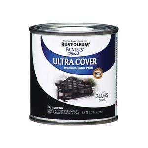 Rust-Oleum 1/2 pt. Painters Touch Ultra Cover Gloss Black Acrylic Latex Paintimage