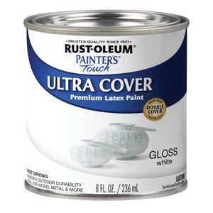Rust-Oleum 1/2 pt. Painters Touch Ultra Cover Gloss White Latex Paintimage