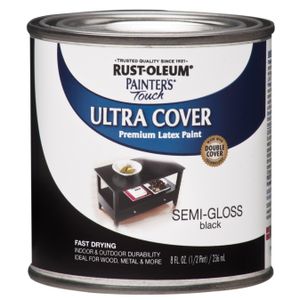 Rust-Oleum 1/2 pt. Semi-Gloss Black Painters Touch Latex Enamel Paintimage