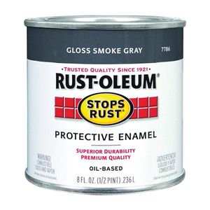 Rust-Oleum 1/2 pt. Gloss Smoke Gray Stops Rust Protective Enamel Paintimage