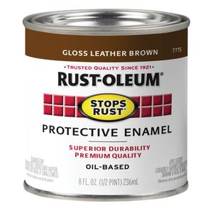 Rust-Oleum 1/2 pt. Gloss Leather Brown Protective Enamel Paintimage