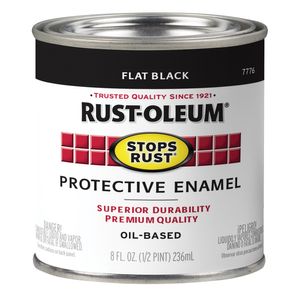 Rust-Oleum 1/2 pt. Flat Black Stops Rust Protective Enamel Paintimage