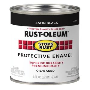 Rust-Oleum 1/2 pt. Satin Black Stops Rust Protective Enamel Paintimage