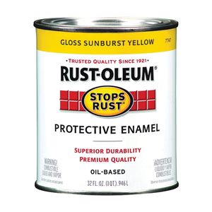 Rust-Oleum 1 qt. Gloss Sunburst Yellow Stops Rust Protective Enamel Paintimage