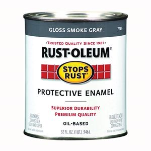 Rust-Oleum 1 qt. Gloss Smoke Gray Stops Rust Protective Enamel Paintimage