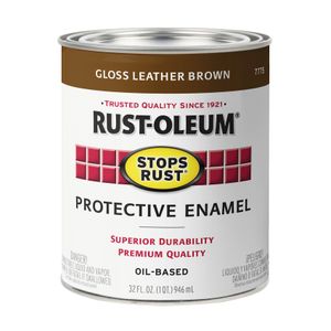 Rust-Oleum 1 qt. Stops Rust Gloss Leather Brown Protective Enamel Paintimage