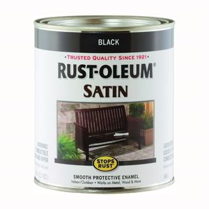 Rust-Oleum 1 Quart Satin Black Stops Rust Enamel Paintimage