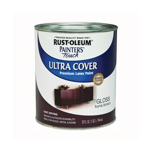 Rust-Oleum 1 qt. Painters Touch Ultra Cover Gloss Kona Brown Latex Paintimage