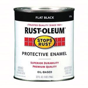 Rust-Oleum 1 qt. Flat Black Stops Rust Oil-Based Protective Enamel Paintimage