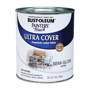 Rust-Oleum 1 qt. Painters Touch Ultra Cover Semi-Gloss White Latex Paintimage