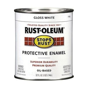 Rust-Oleum 1 qt. Stops Rust Gloss White Oil-Based Protective Enamel Paintimage