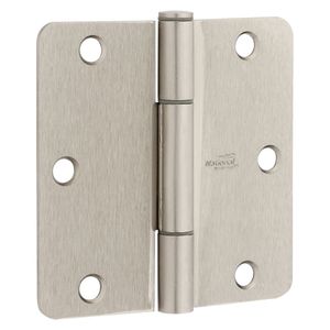 National Hardware 3-1/2 in. Satin Nickel Squeak Guard Door Hinge, 1/4 in. Radiusimage