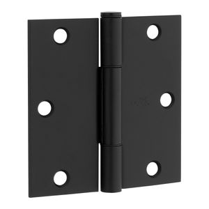 National Hardware 3-1/2 in. Matte Black Square Squeak Guard Door Hingeimage