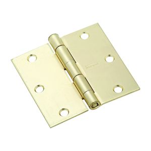 National Hardware 3-1/2 in. Satin Brass Square Corner Door Hingeimage