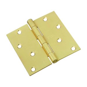 National Hardware 4 in. Satin Brass Square Corner Door Hingeimage