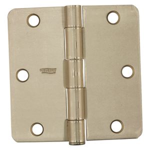 National Hardware 3-1/2 in. 1/4 in. Radius Corner Satin Brass Door Hingeimage
