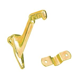 National Hardware Handrail Bracket, Zinc, Polished Brassimage