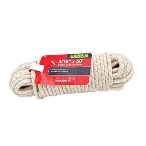 Baron Mfg 3/16 in. x 50 ft. Cotton/Polyester Braided Sash Cordimage