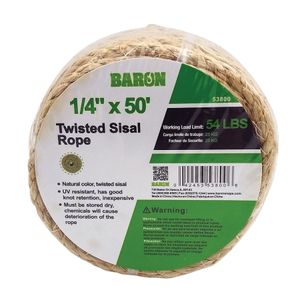 Baron 1/4 in. x 50 ft. Twisted Sisal Ropeimage