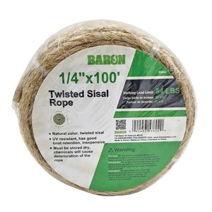 Baron Mfg 1/4 in. x 100 ft. Twisted Sisal Utility Ropeimage