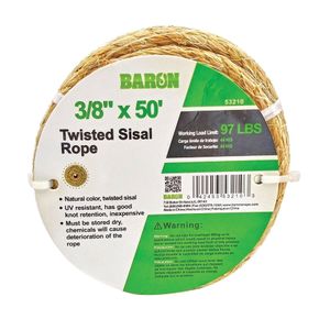 Baron Mfg 3/8 in. x 50 ft. Twisted Sisal Ropeimage