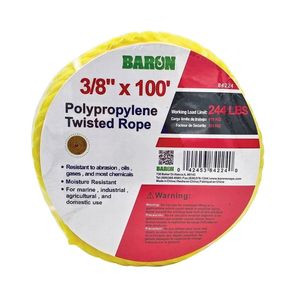 Baron 3/8 in. x 100 ft. Yellow Twisted Polypropylene Ropeimage