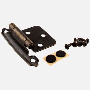 Hardware Resources Antique Brass Self-Closing Overlay Hingeimage