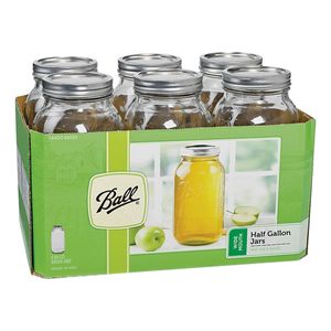 Ball 64 oz. Wide Mouth Glass Canning Jars with Lids, 6-Packimage