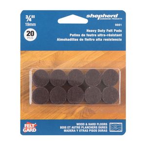 Shepherd 3/4 in. Heavy Duty Adhesive Brown Felt Protective Padimage
