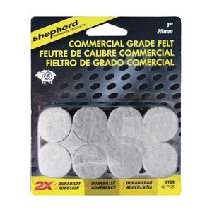 Shepherd 1 in. Round Felt Protective Pad 48-Pieceimage